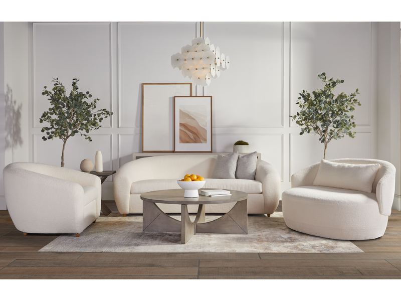 JoJo Fletcher Luciano Boucle Fabric 3-pc Sofa and 2 Chairs Collection