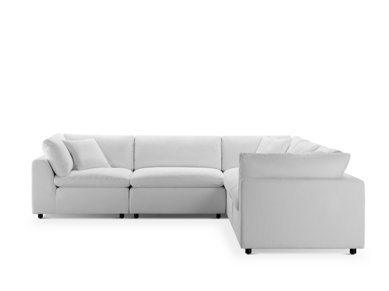 Luxe Feather and Down 5-pc Two-Arm Sectional Set