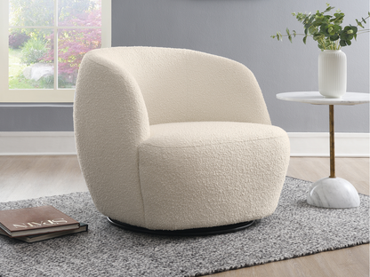Blair Bouclé Swivel Chair - White