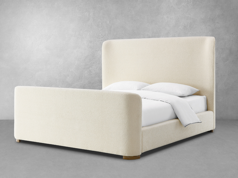 Luciano Bouclé Fabric Sleigh Bed