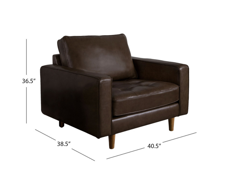 Holloway Mid-Century Leather Armchair