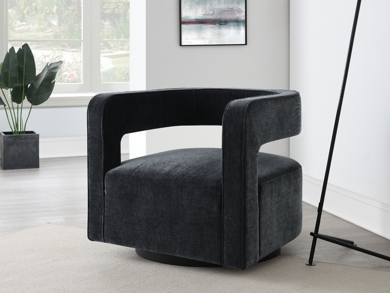 Lunar Stain-Resistant Fabric Swivel Chair