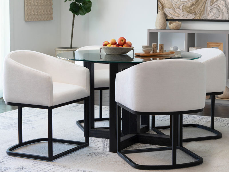 Atlas 5-pc Contemporary Dining Collection with Metal Base Chairs