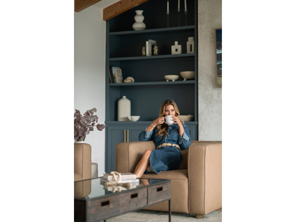JoJo Fletcher Matteo Nubuck Leather Chair - Saddle