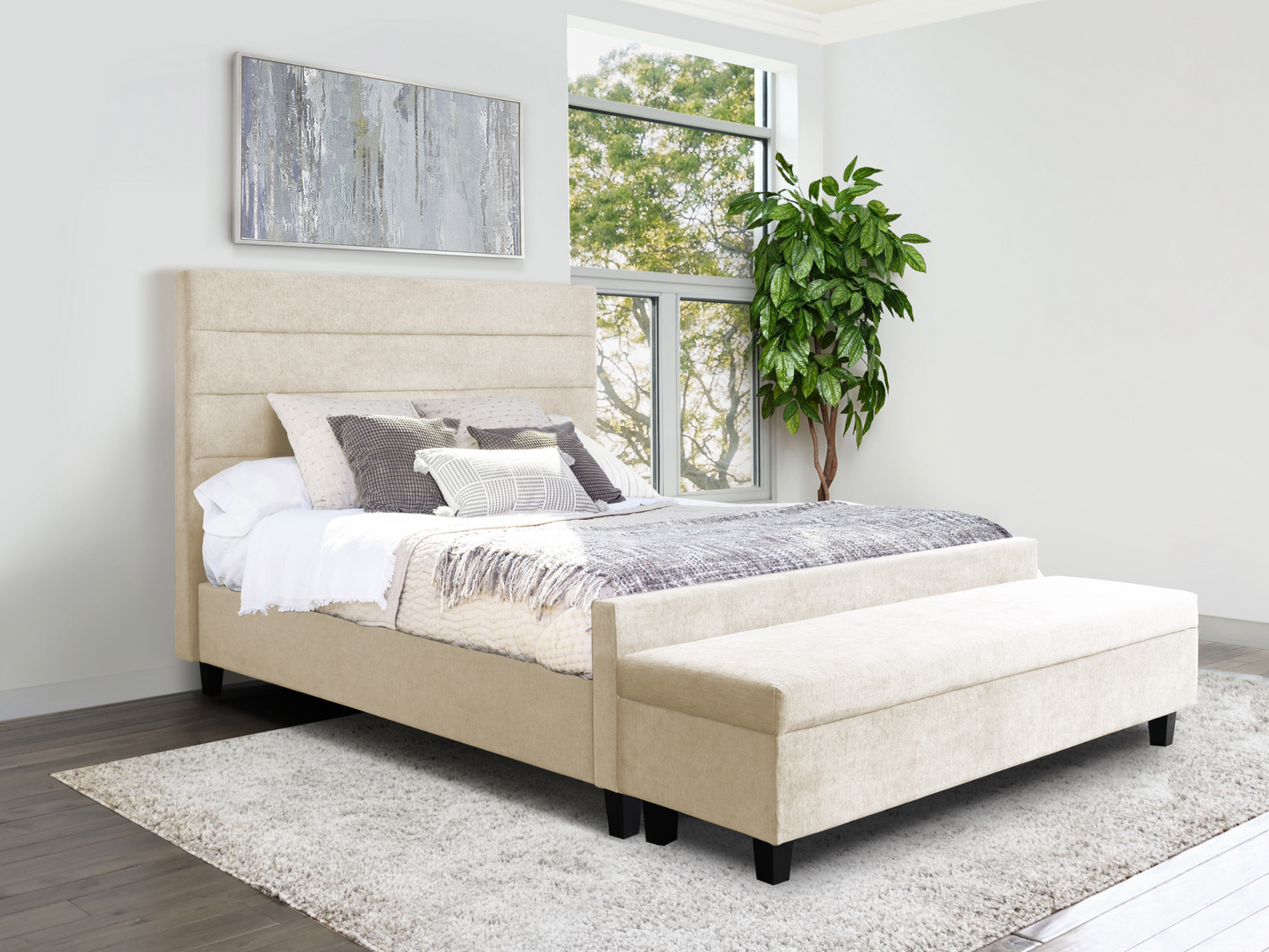 Seneca Upholstered Bench - Cream