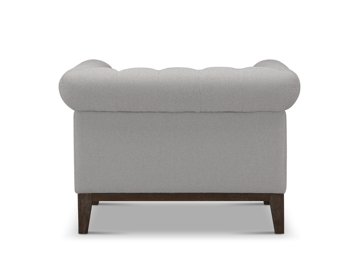 Gwen Stain Resistant Fabric Chesterfield Chair - Light Gray