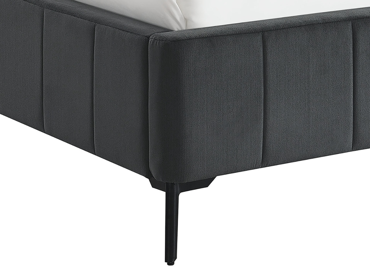 Rian Channel Upholstered Bed - Charcoal - King