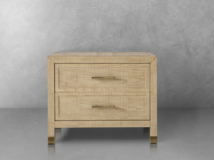 Bacara Modern Classic Wood Brushed 2 Drawer Nightstand - Natural