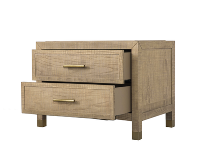Bacara Modern Classic Wood Brushed 2 Drawer Nightstand - Natural