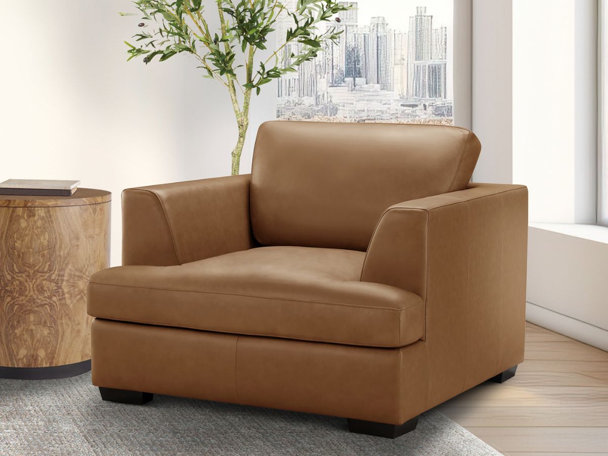 Lisbon Leather Armchair Camel –