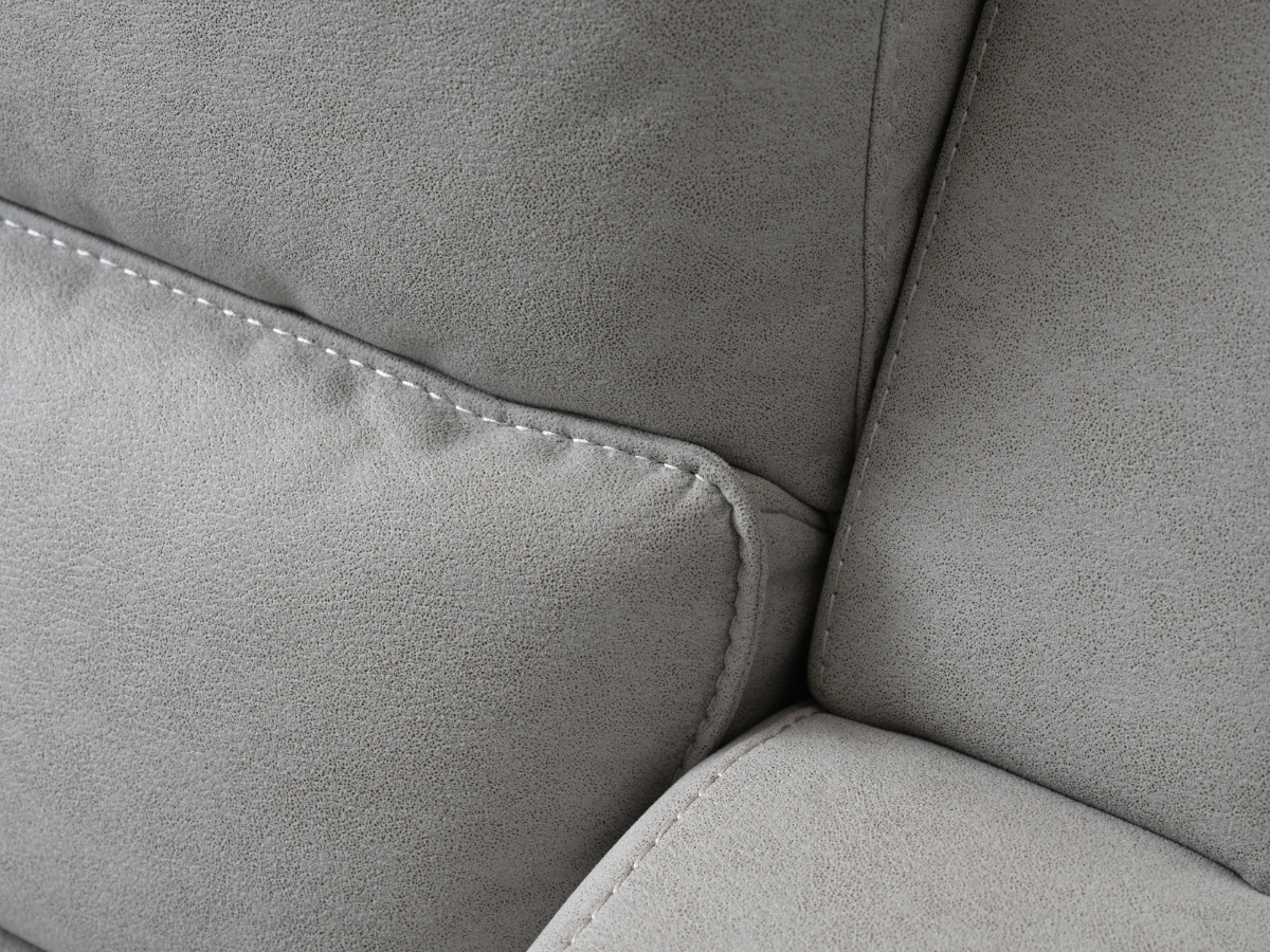 Margaret Fabric Manual Reclining Sofa with Console - Gray