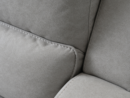 Margaret Fabric Manual Reclining Sofa with Console - Gray