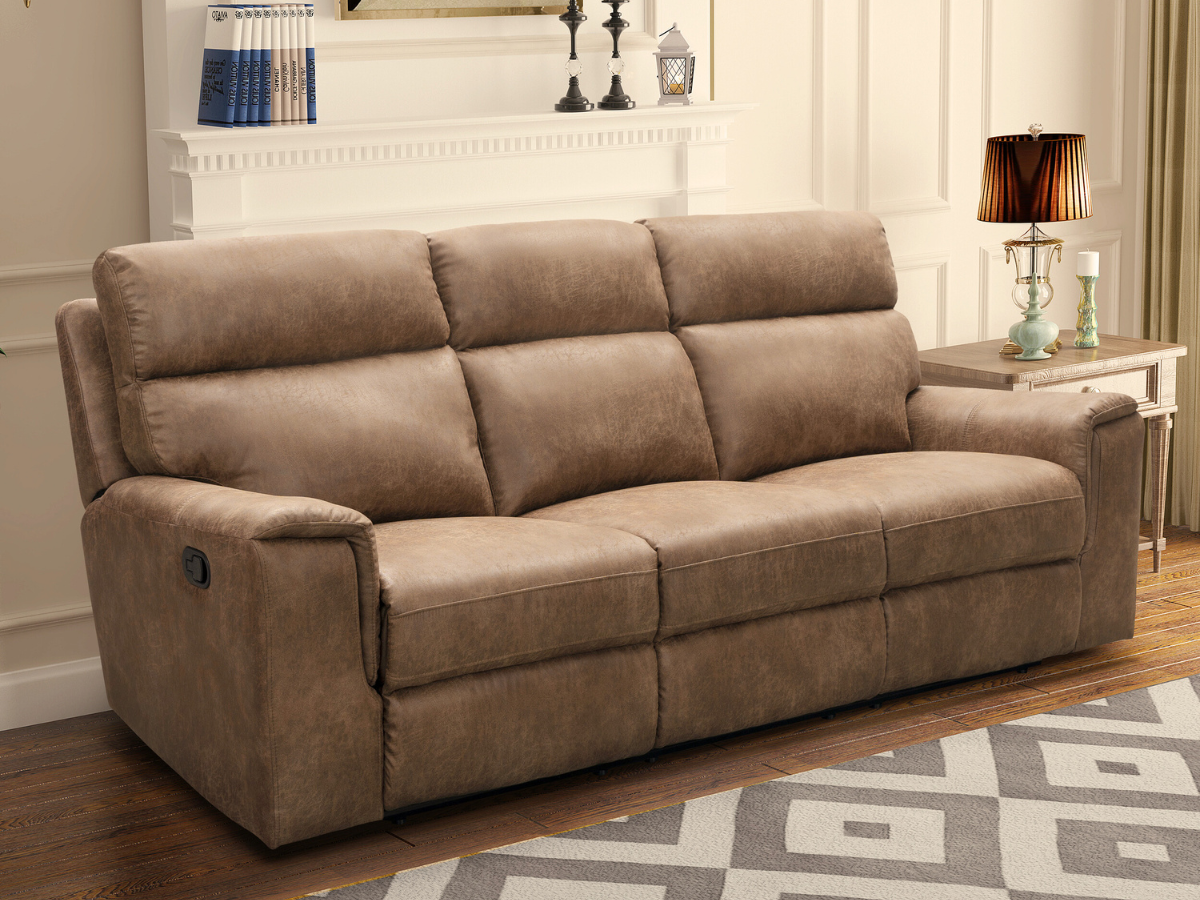 Lawrence Fabric Reclining Sofa - Camel
