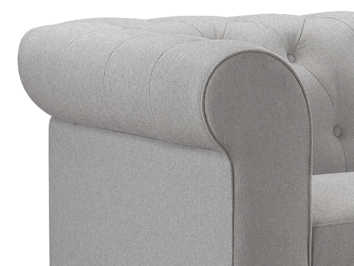 Gwen Stain Resistant Fabric Chesterfield Chair - Light Gray
