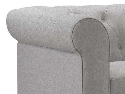 Gwen Stain Resistant Fabric Chesterfield Chair - Light Gray