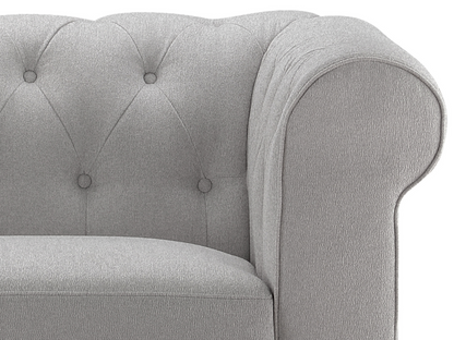 Gwen Stain Resistant Fabric Chesterfield Chair - Light Gray