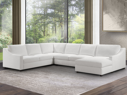 Larissa 4-pc Fabric Sectional - White