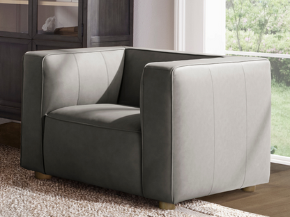 JoJo Fletcher Matteo Nubuck Leather Chair - Gray