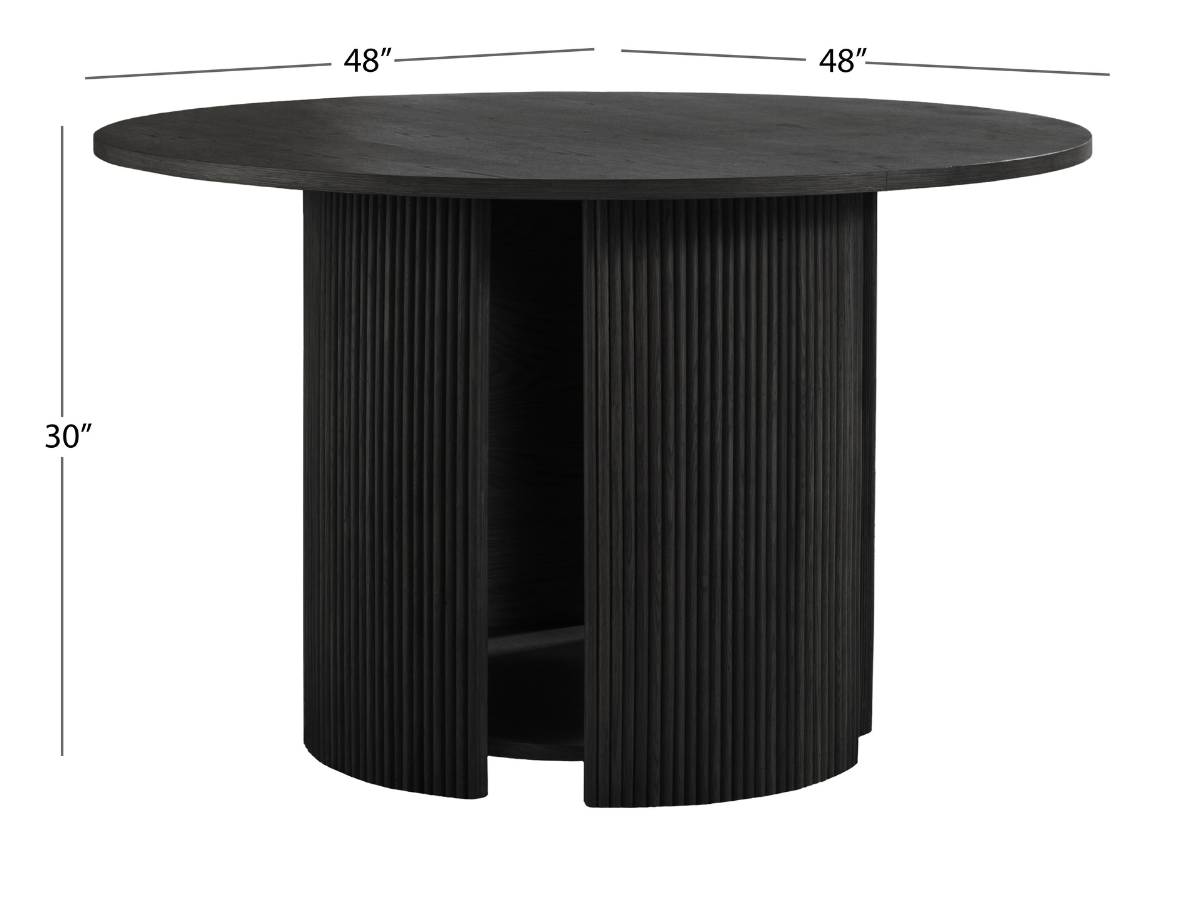 Parker 48" Round Dining Table - Black
