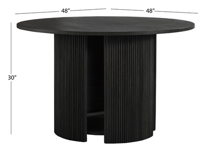 Parker 48" Round Dining Table - Black