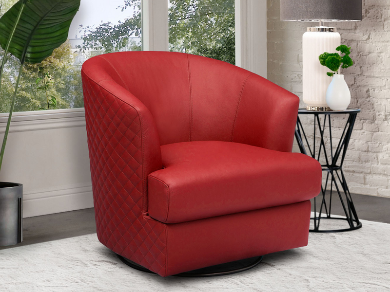 Belfield 100% Top Grain Leather Swivel Chair