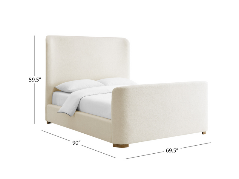 Luciano Bouclé Fabric Sleigh Bed