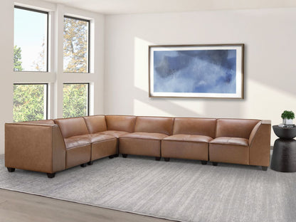 Wallingford 6-pc Modular Leather Sectional