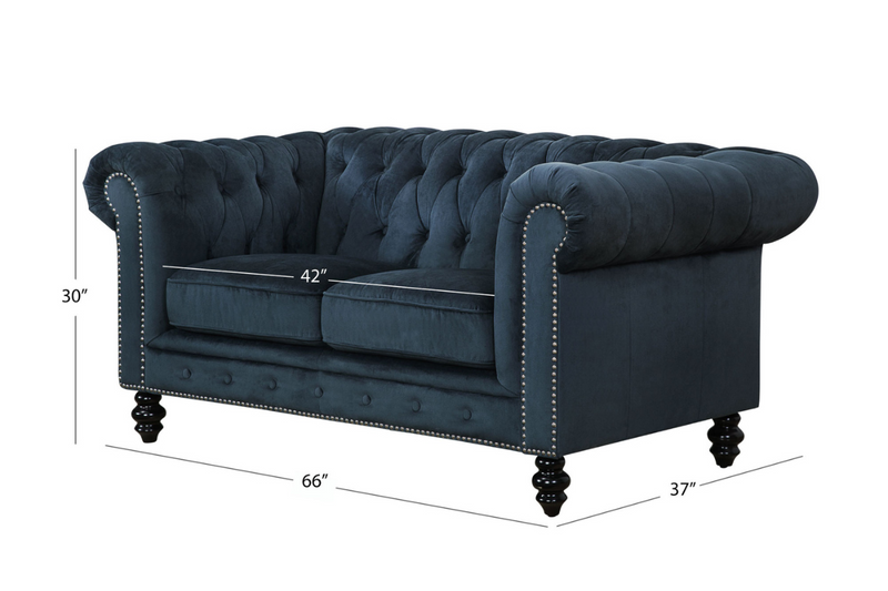 Grand Chesterfield 3-pc Velvet Sofa Set