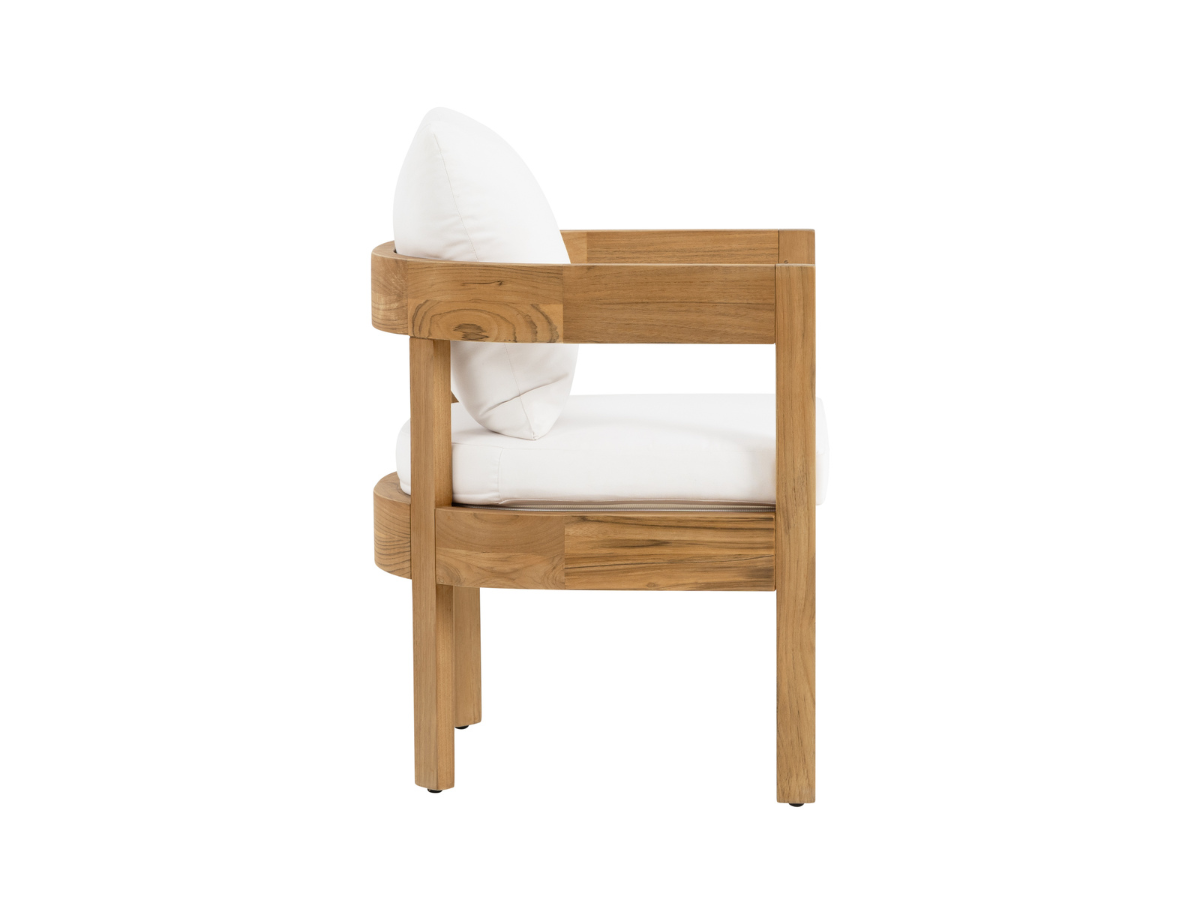 Santino® Outdoor 15-Piece Estate Collection - White Fabric with Teak Frame