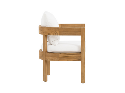Santino® Outdoor 15-Piece Estate Collection - White Fabric with Teak Frame