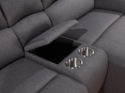 Fletcher Stain-Resistant Fabric Reclining 6 pc Sectional