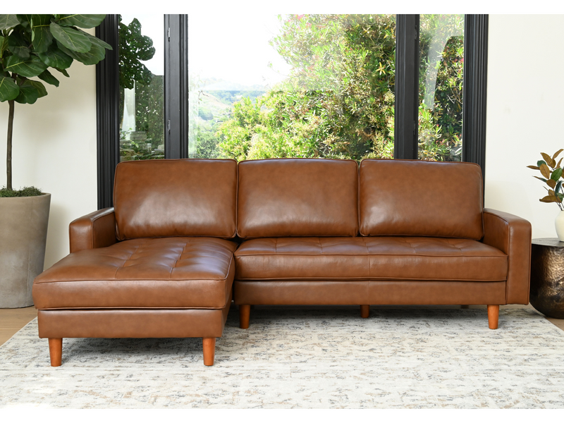 Holloway Mid-Century Leather Sectional