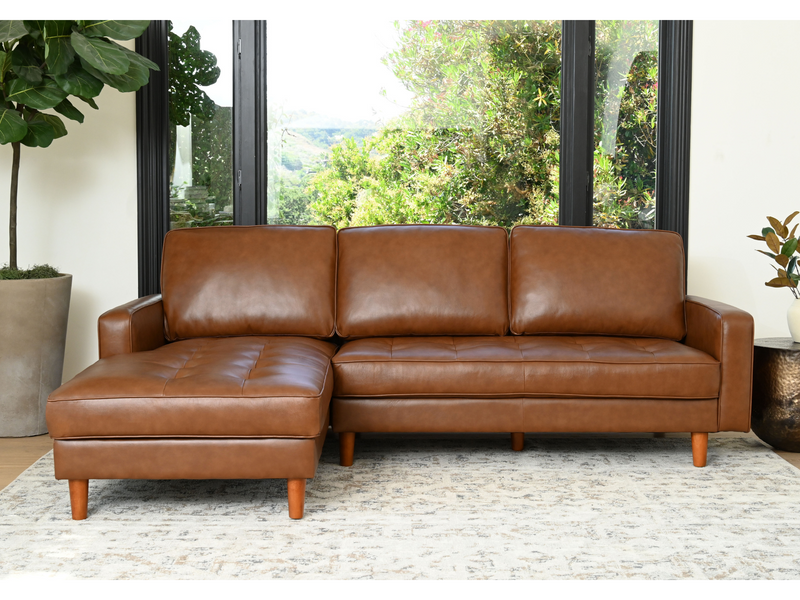 Holloway Mid Century Leather Sectional
