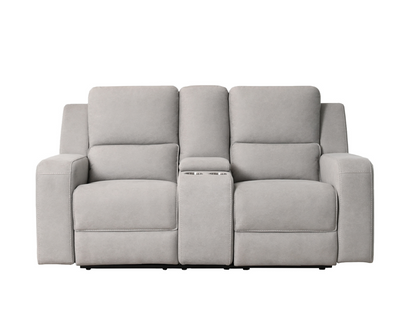 Margaret Fabric Manual Reclining Loveseat - Gray