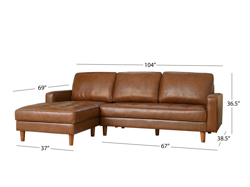 Holloway Mid-Century Leather Sectional