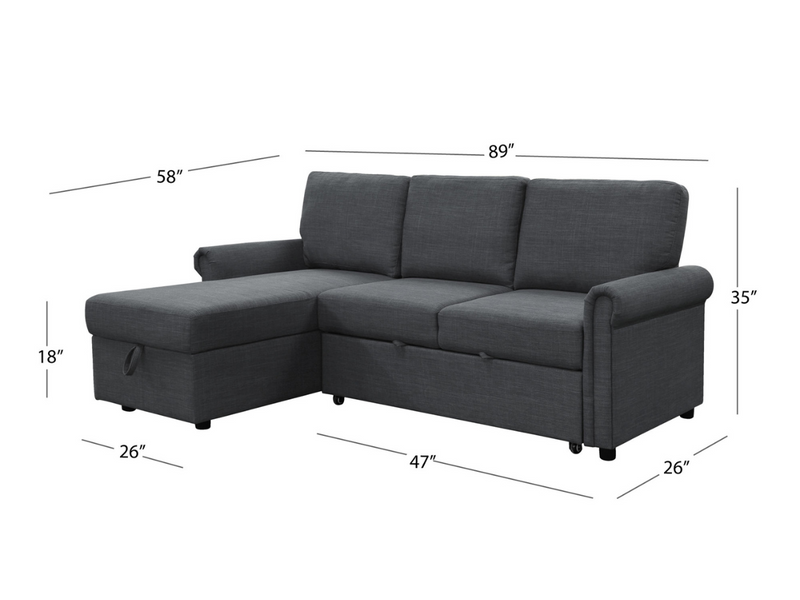 Hamilton Storage Sofa Bed Reversible Sectional