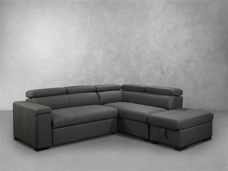 Miami Fabric Storage Sectional with Pullout Bed