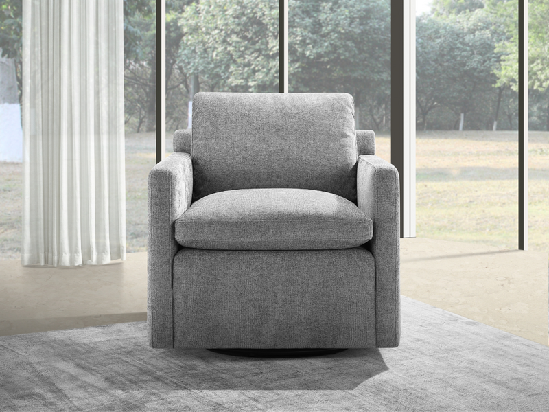 Feather filled swivel armchair deals