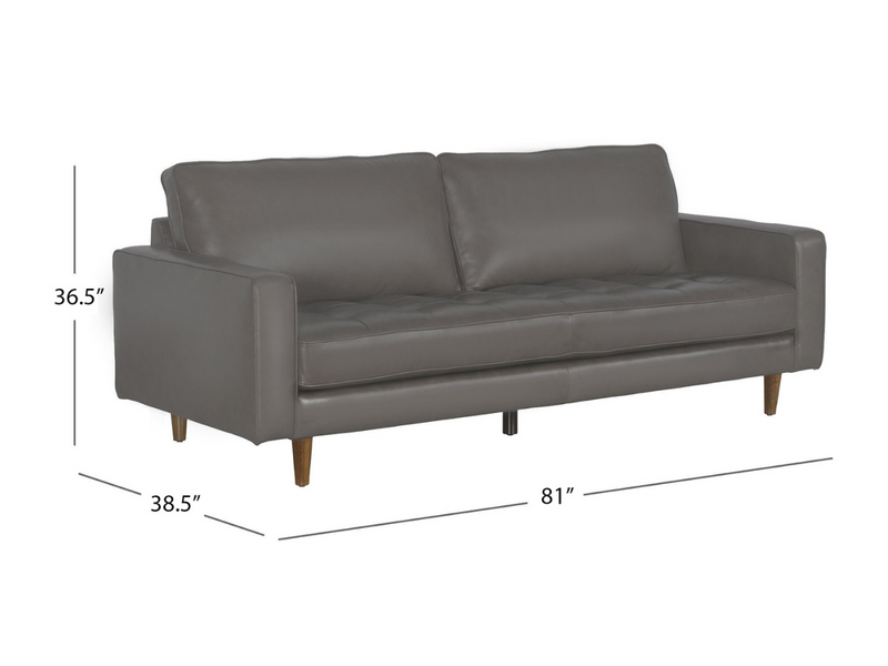 Holloway Mid-Century Leather Sofa