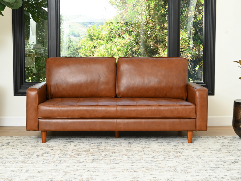 Modern camel online leather sofa