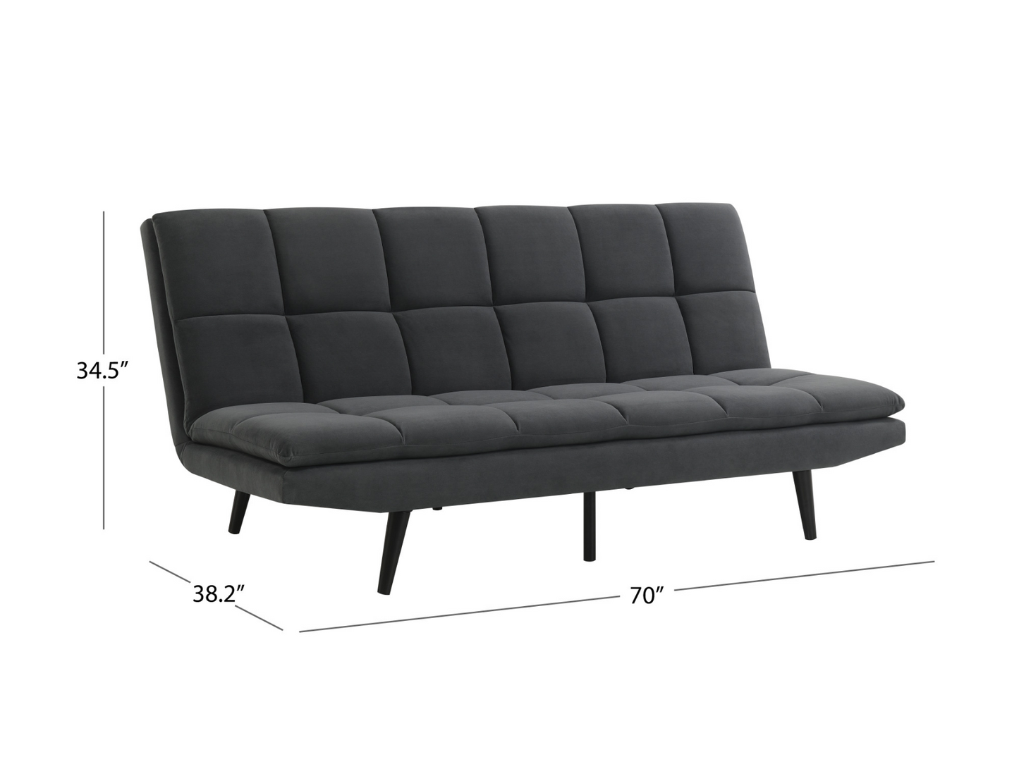 Jaden Convertible Fabric Sofa - Dark Gray