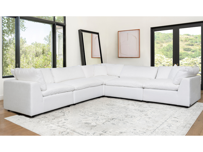 Luxe Feather and Down 5-pc Two-Arm Sectional Set