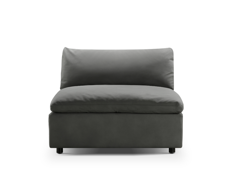 JoJo Fletcher Luxe Gray Nubuck Leather Armless Chair