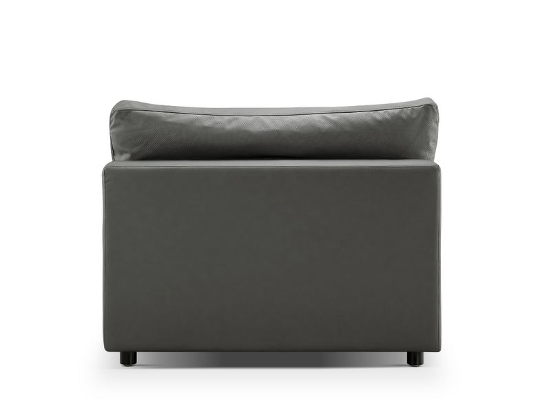 Luxe Gray Nubuck Leather Armless Chair
