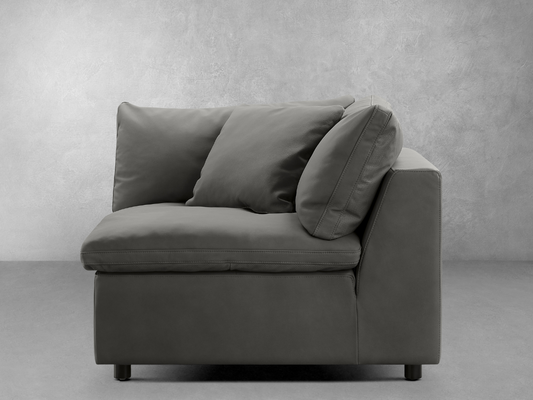 JoJo Fletcher Luxe Gray Nubuck Leather Corner Chair
