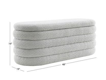 Cleo Storage Bench Ottoman - Gray