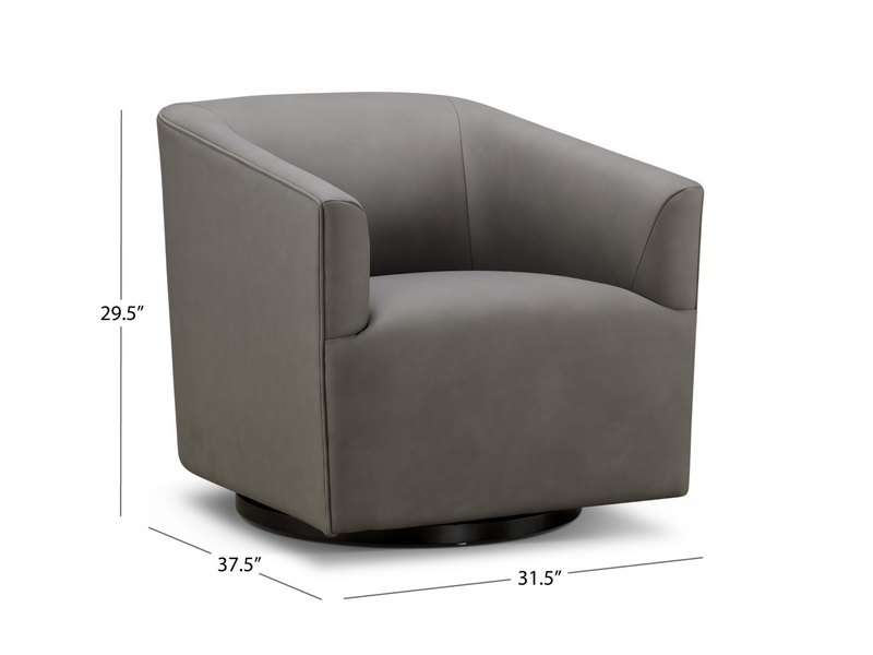 Wells Nubuck Leather Swivel Chair