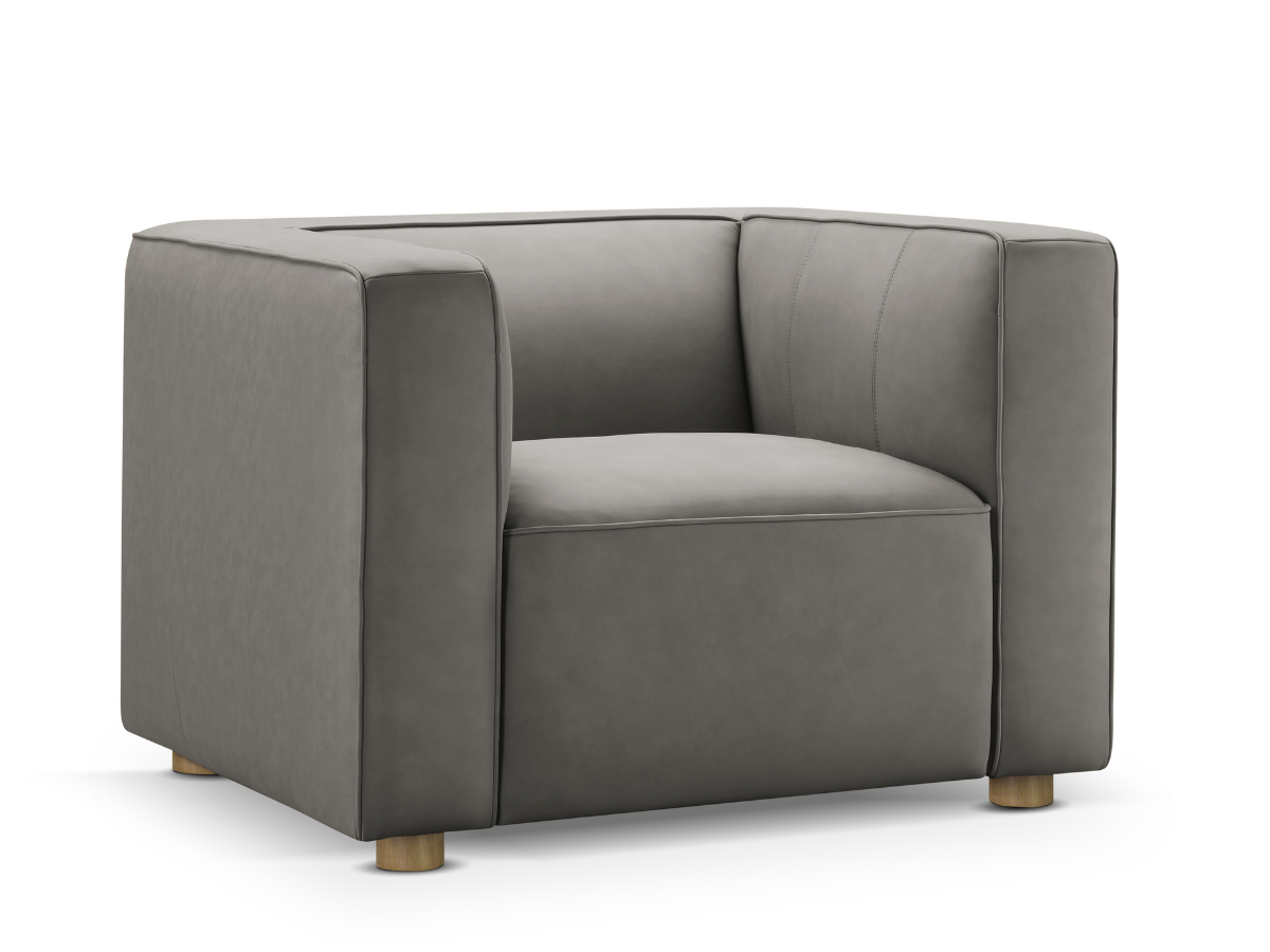 JoJo Fletcher Matteo Nubuck Leather Chair - Gray
