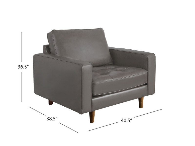 Holloway Mid-Century Leather Armchair