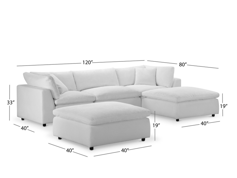 Luxe Feather and Down 5-pc Sectional Set